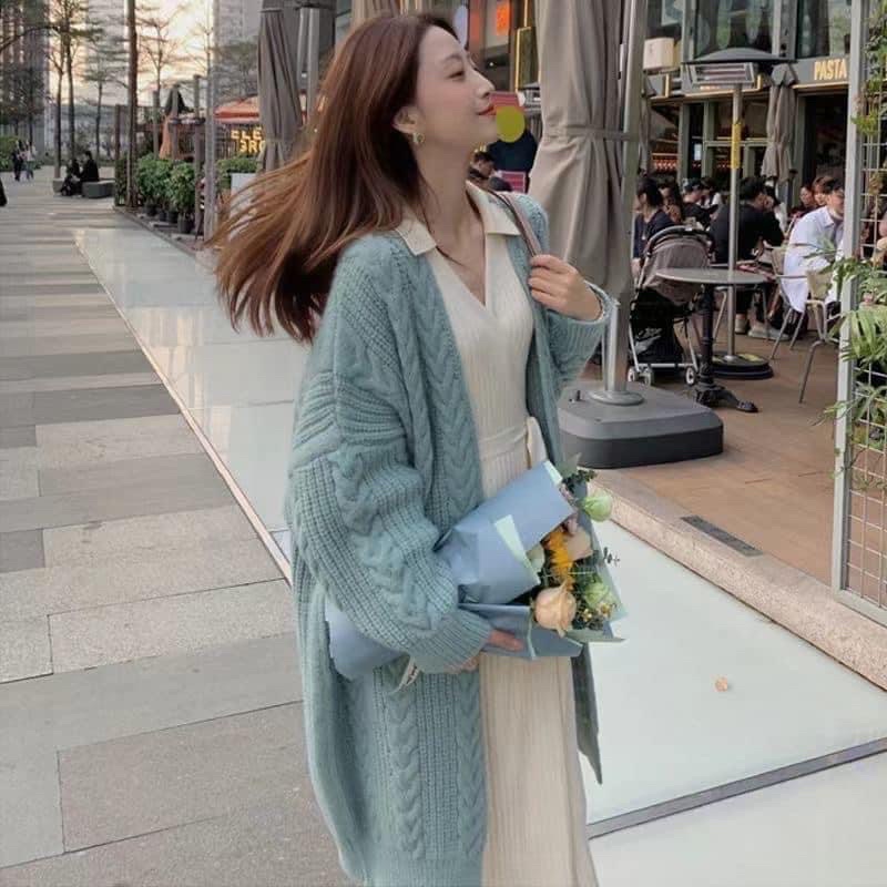 Cadigan Len Dáng Dài Ulzzang, Phong Cách Thời Trang Hàn Quốc
