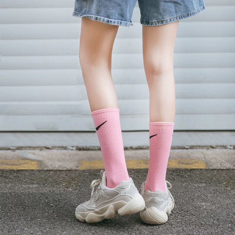 Vớ Thể Thao Cổ Cao Màu Sắc Kẹo Ngọt Phong Cách Hàn Quốc Dành Cho Cặp Đôi