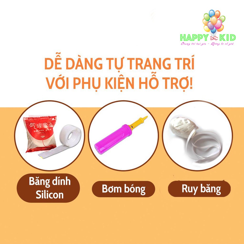 [Mã LIFEHL15K giảm 10% đơn 0Đ] Set trang trí sinh nhật bé trai bé gái hàn quốc tuổi trâu đơn giản HAPPYKID SETSN