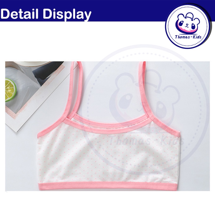 Áo Lót Cotton Phối Ren Co Giãn Dành Cho Bé Gái 8-16 Tuổi