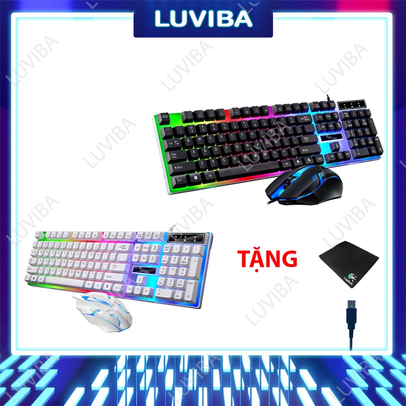 Bàn phím máy tính có dây laptop giả cơ gaming Led giá rẻ cute LUVIBA BP01