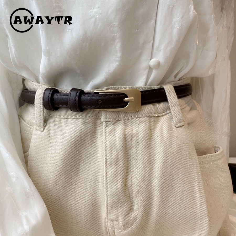 Thắt Lưng Da Pu Bản Nhỏ Thời Trang Hàn Quốc Cho Nữ