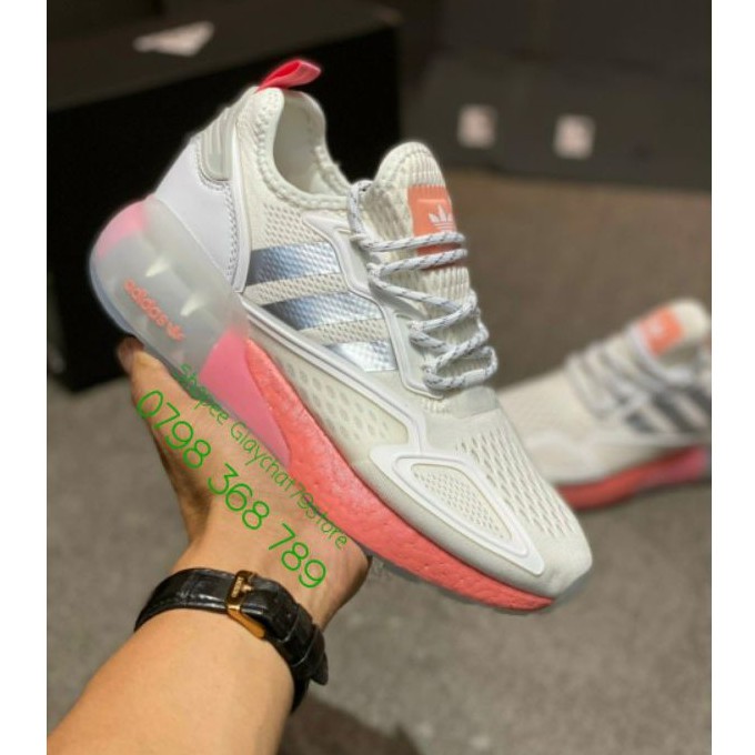 Giày Adidas ZX 2K Boost White/Oranger (20) Women [Authentic - Chính Hãng - FullBox]