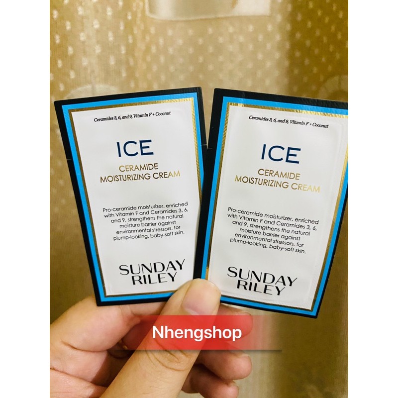 Sample kemm dưỡng phục hồi và chống lão hoá SUNDAY RILEY ICE CERAMIDE MOISTURIZING CREAM