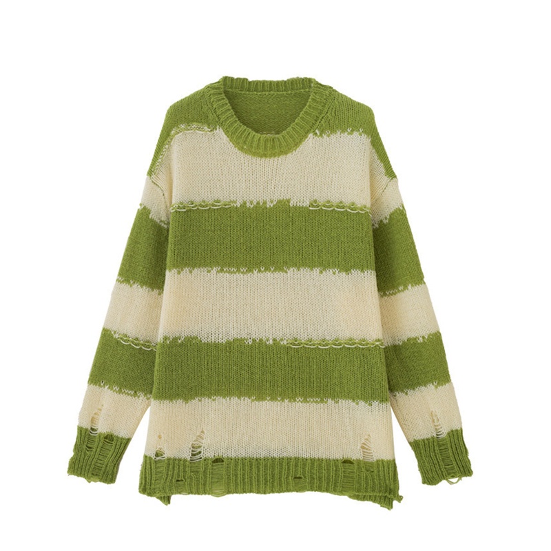 Áo Sweater Dệt Kim Tay Dài Dáng Rộng Thiết Kế Xinh Xắn Cho Nữ