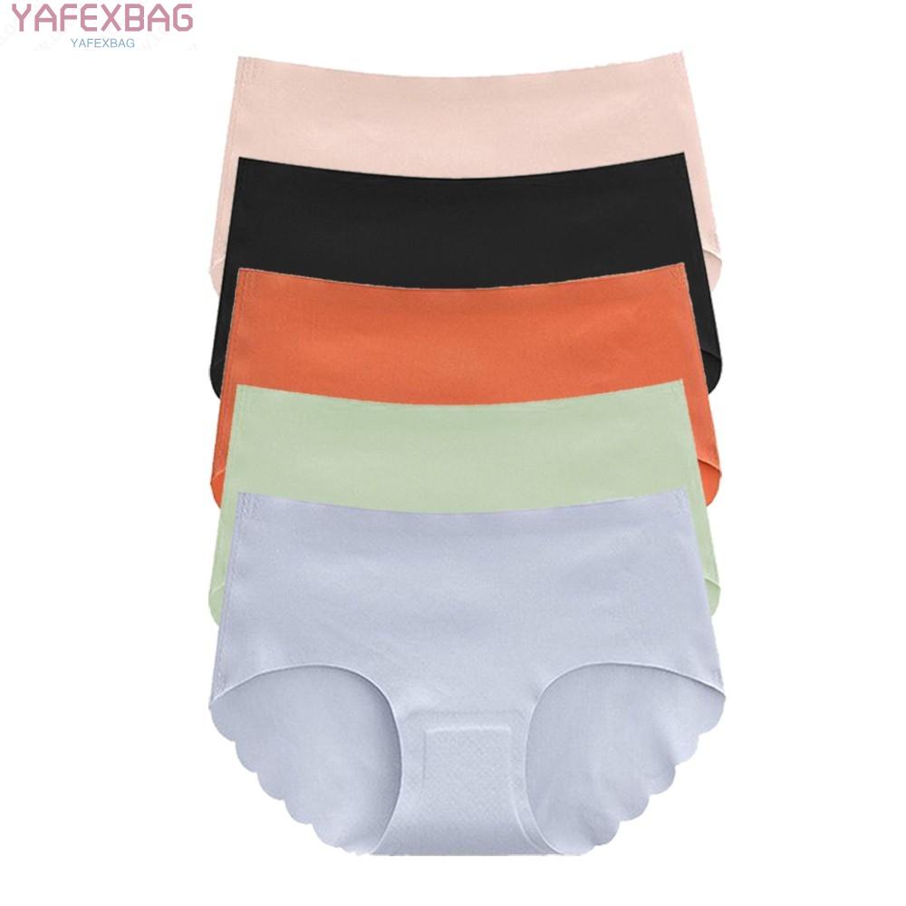 Thai Latex Underwear Women Ice Silk Breathable Buttocks Mid-waist Modal Solid Color Briefs M L XL