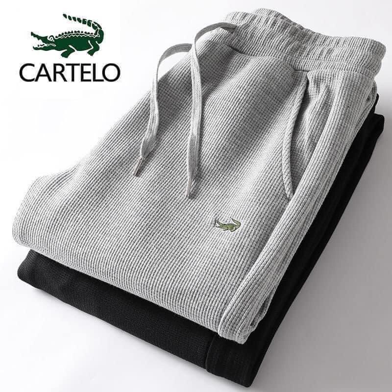 Quần jogger thể thao nam nữ_Quần thun dài nam lacoste thu đông chất liệu thun tổ ong cao cấp