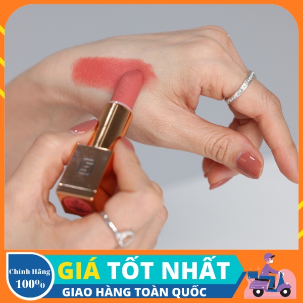 Son Laura Sunshine Nhật Kim Anh màu hồng ánh cam 02 - Golden Velvet Lipstick No.02