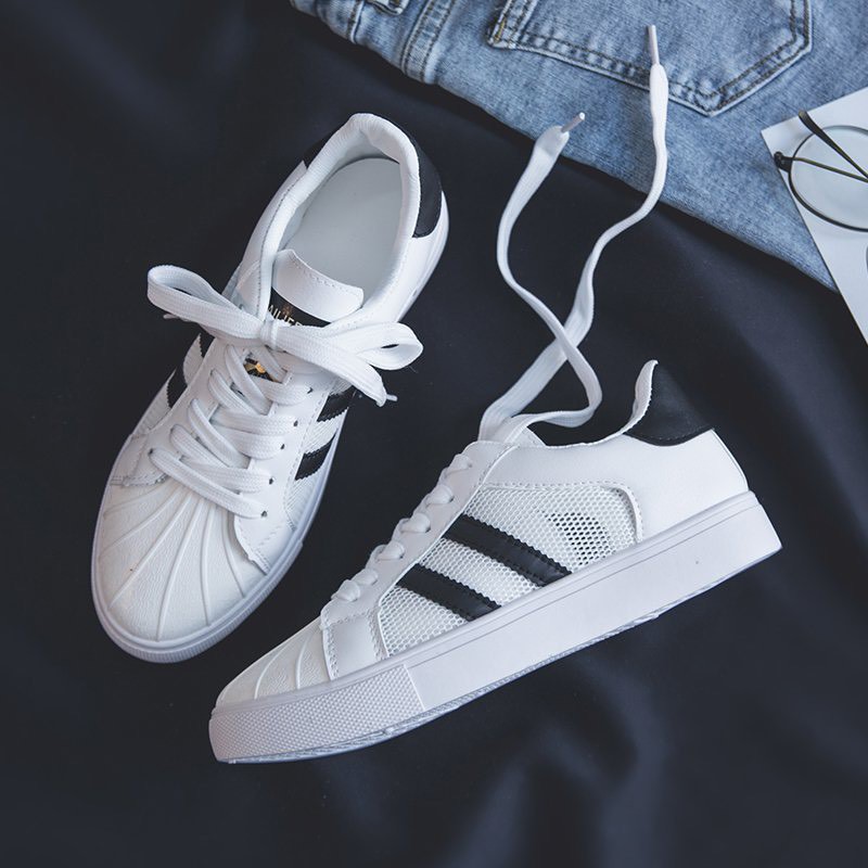 XẢ KHO (S99) Giầy thể thao nữ phối lưới 2 kẻ đen (mã 577)