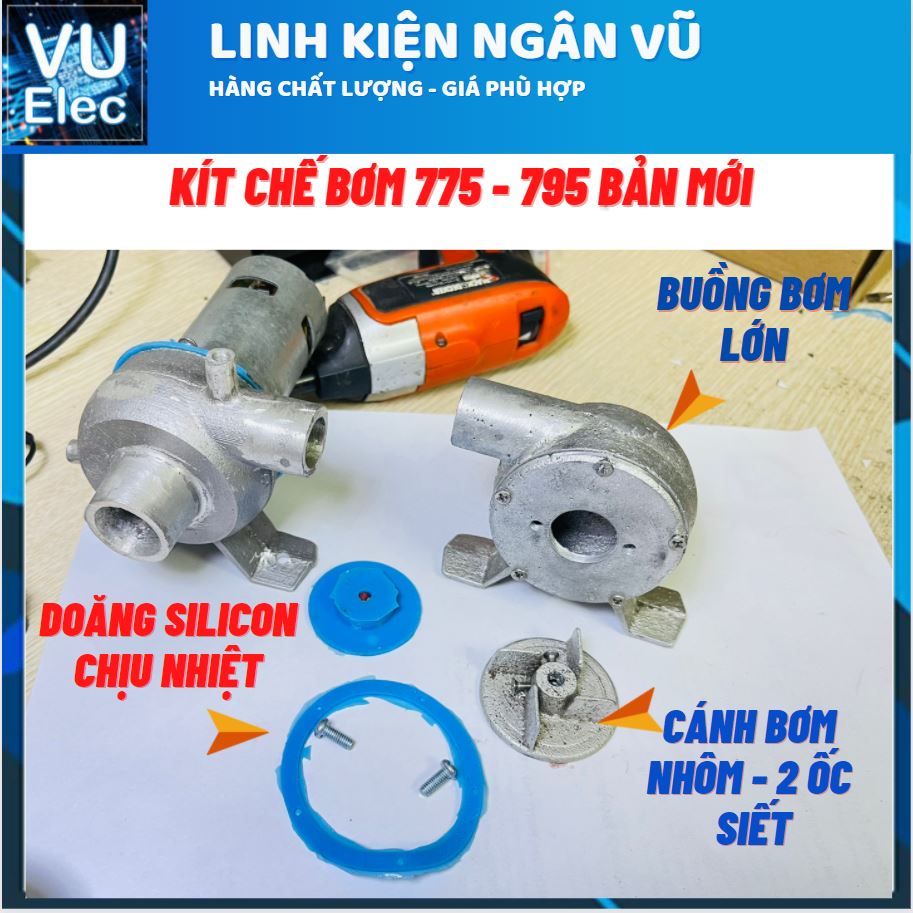 Bộ Kít Nhôm Chế Máy Bơm Cho Động Cơ 775-895, Tản nhiệt Bơm cực tốt, Doăng kín nước