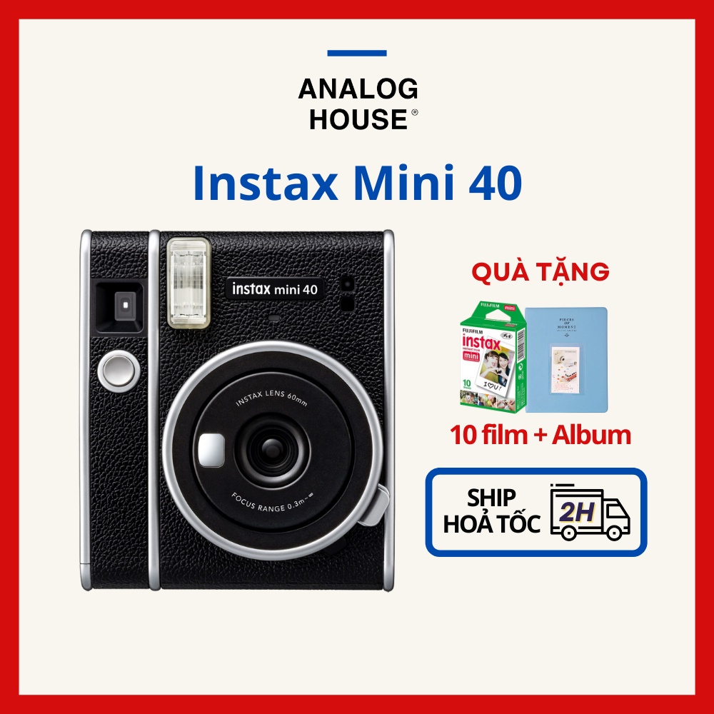 Instax Mini 40 - Máy ảnh lấy liền Fujifilm | Chính hãng - BH 12T - Tặng 10 film