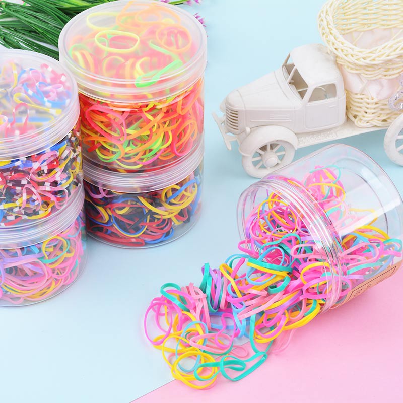 Hộp 500 dây thun buộc tóc dùng một lần co giãn tiện lợi dành cho bé gái