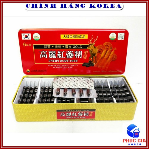 Viên Đạm Hồng Sâm Nhung Hươu Linh Chi Hàn Quốc, Hộp Đỏ 120 viên