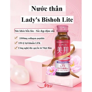 10 chai nước thần collagen Lady's Bishoh Lite Nhật Bản 50ml/chai