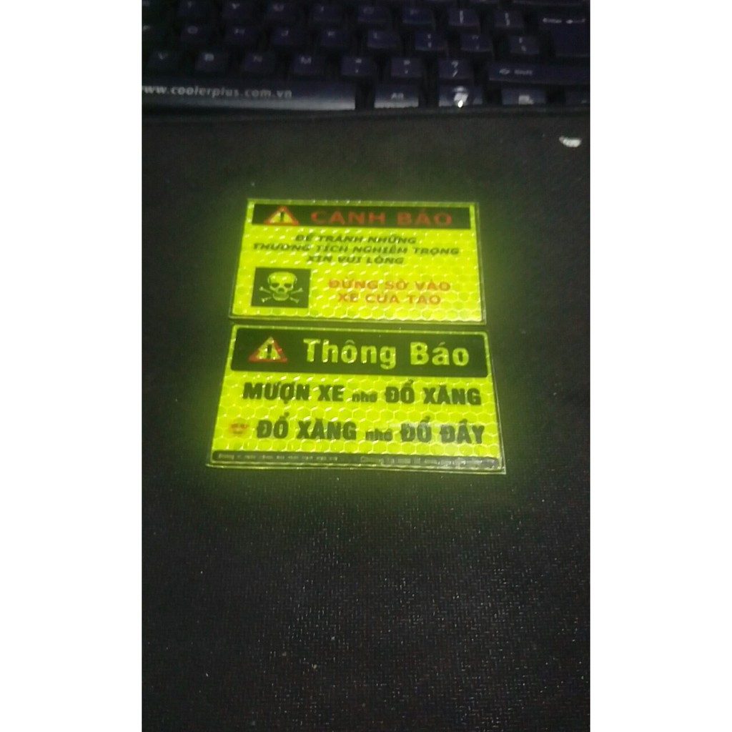 tem xe combo 2 logo phản quang