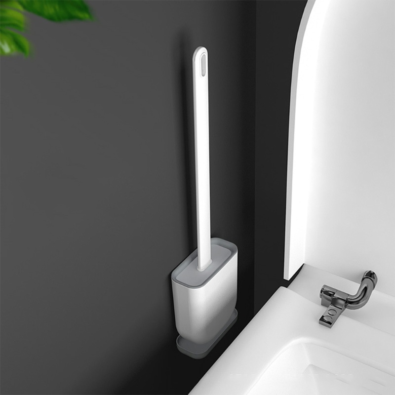 Bàn Chải Cọ Bồn Cầu Đầu Phẳng Gắn Tường Bằng Silicone