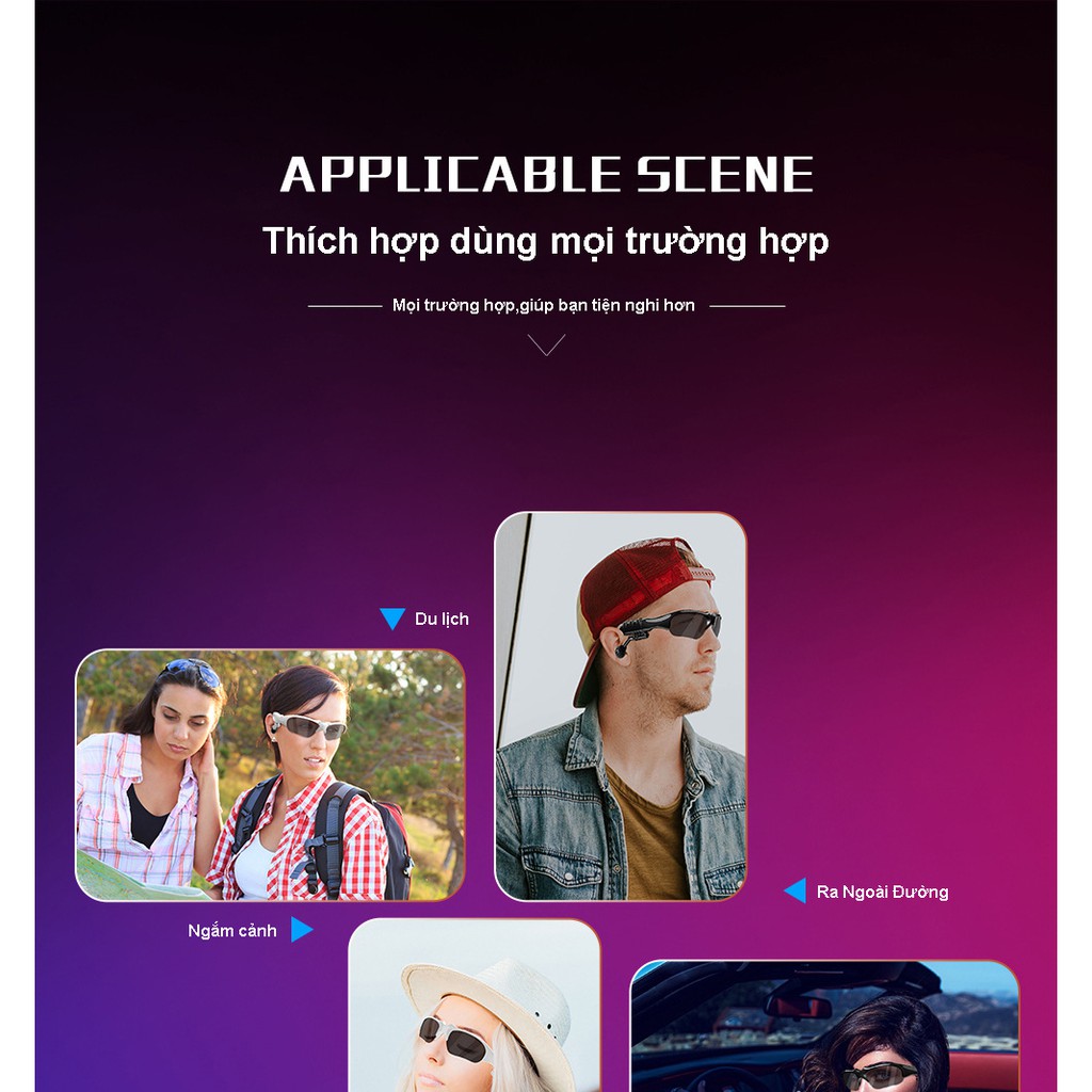 Tai nghe thông minh Wang Hung nhiều chức năng không dây mắt kiếng phân cực mắt râm kèm tai nghe nhét tai | BigBuy360 - bigbuy360.vn