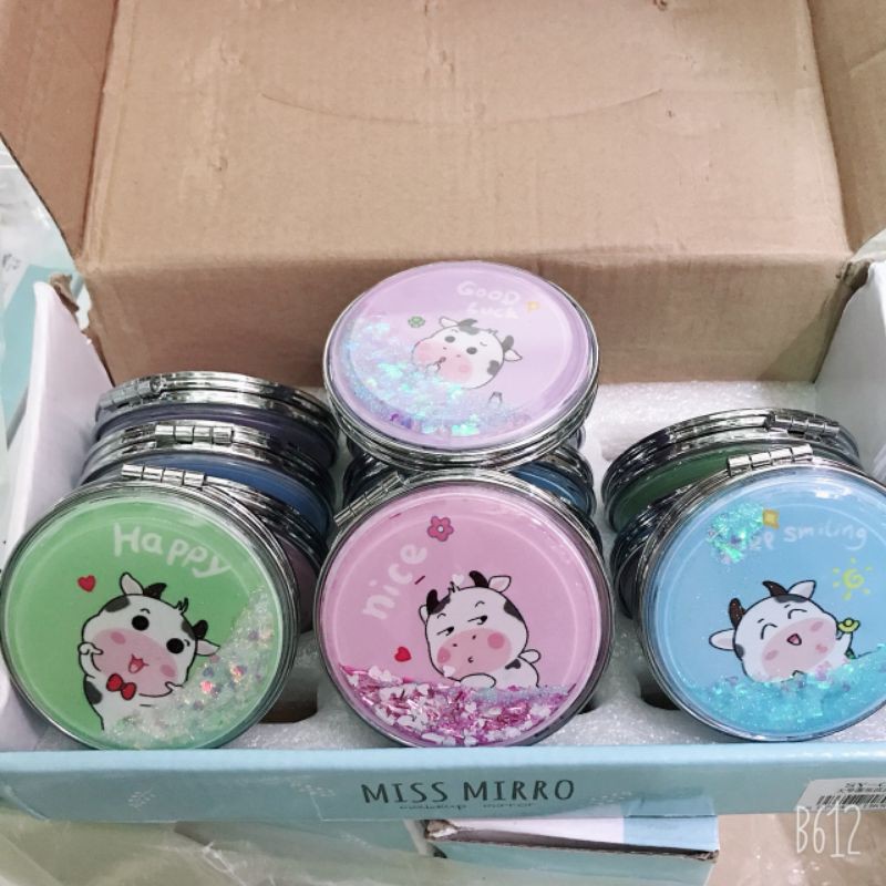 Gương 2 mặt nhũ siêu dễ thương
