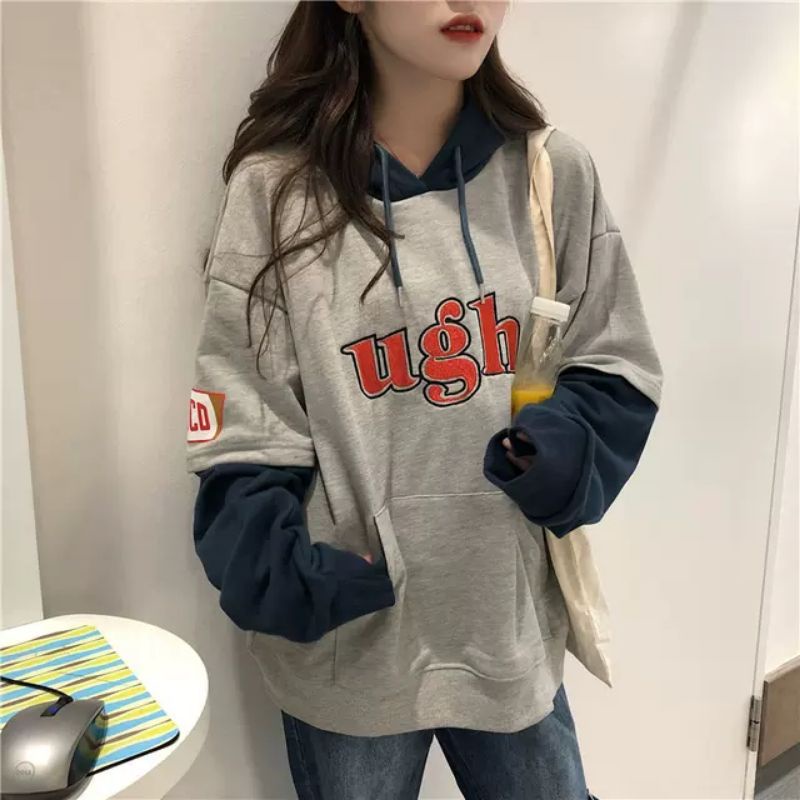 Áo hoodie nam nữ, áo sweater nỉ nam nữ from rộng unisex chất nỉ dày dặn in xám vàng