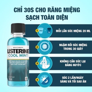 [Combo 6 chai]Nước súc miệng Listerine Coolmint 100ml