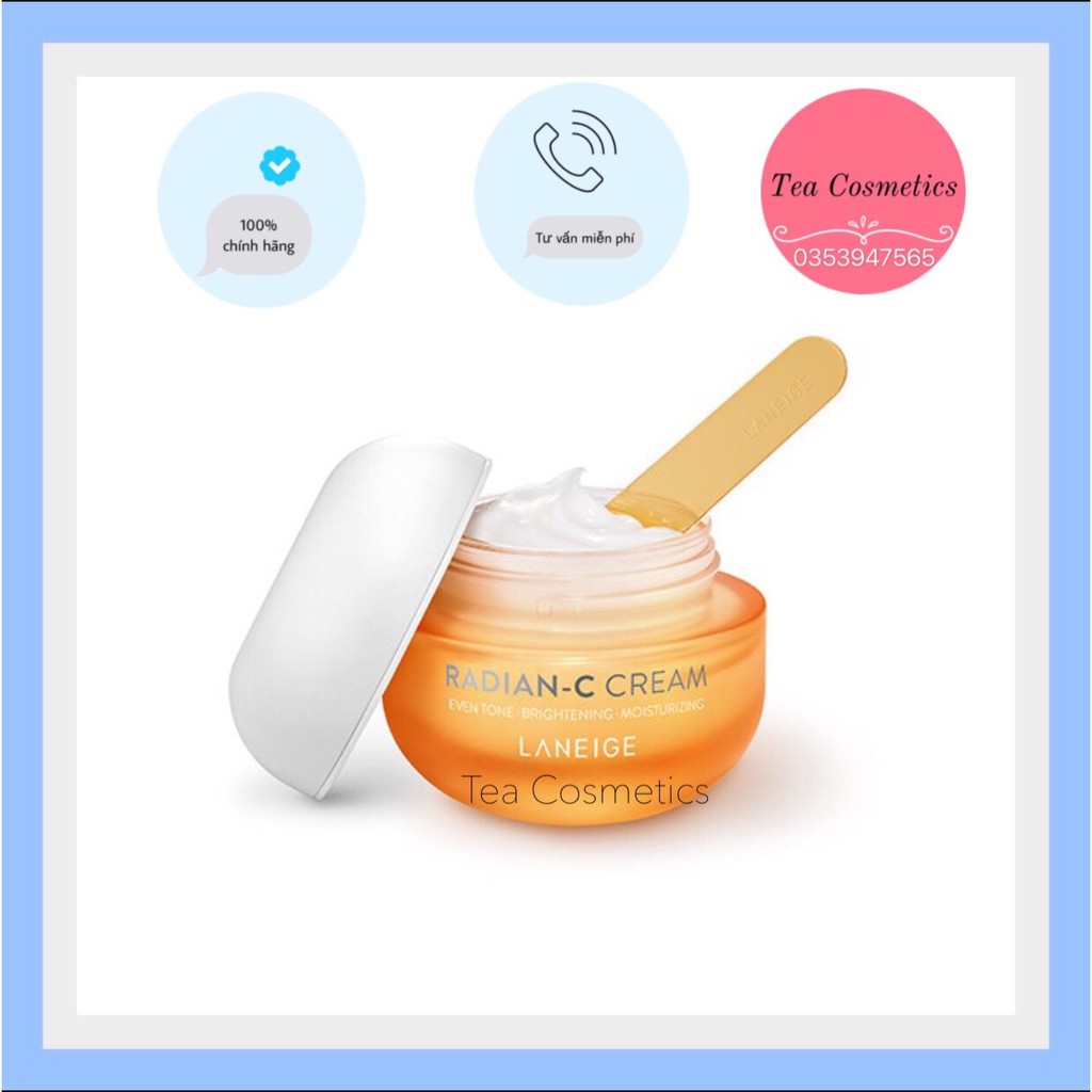 [Mini Size]Kem Dưỡng Ẩm, Dưỡng Trắng Da Mờ Thâm Nám Laneige Radian-C Cream 10ml ( hình thật shop chụp ở cuối )