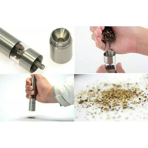 Cối xay tiêu inox loại nhấn