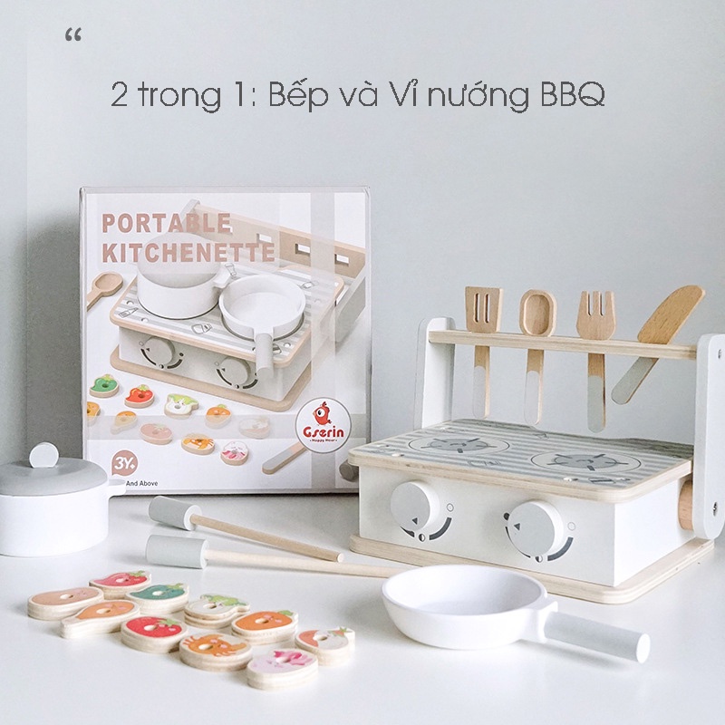 Đồ chơi nhà bếp kết hợp vỉ nướng BBQ