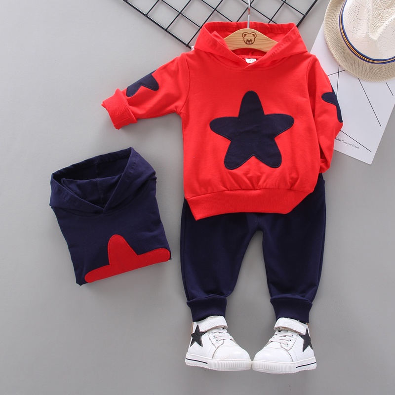 Set Đồ Thể Thao 2 Món Gồm Áo Khoác Cotton Có Mũ Trùm Đầu Và Quần Dài Mới Dành Cho Bé Sơ Sinh