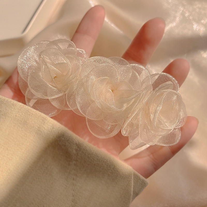 Kẹp Tóc Đính Hoa Trà Nhỏ Kiểu Hàn Quốc Cao Cấp