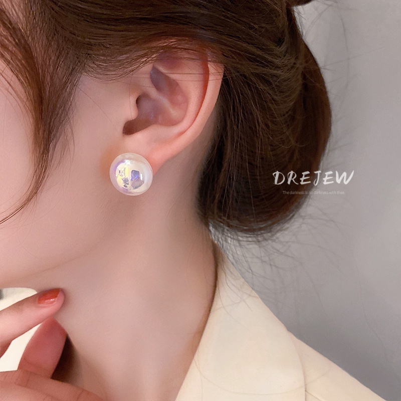 DREJEW Bông Tai Hình Nàng Tiên Cá Đính Ngọc Trai Đơn Giản Thời Trang bông tai nữ