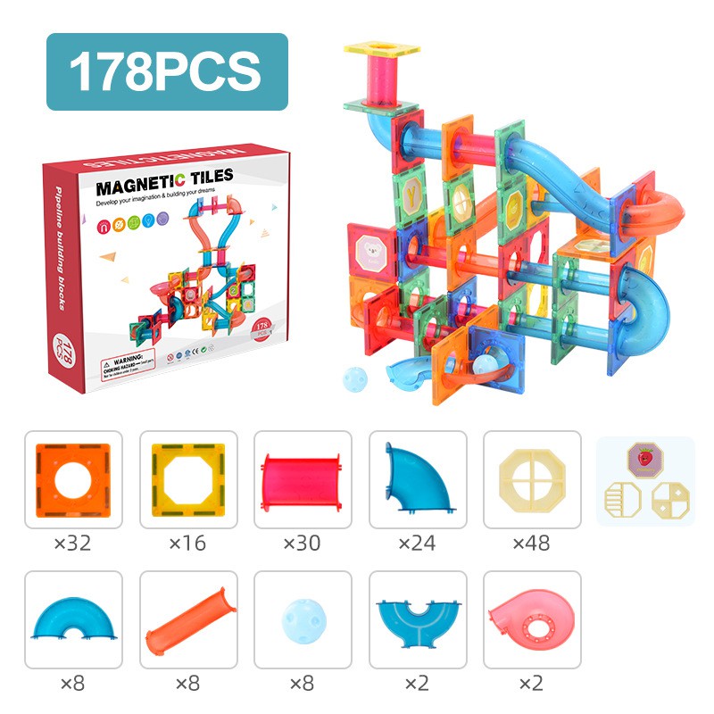 [Đồ chơi Hot] Bộ đồ chơi Xếp hình nam châm thông minh thả bi 178 chi tiết đồ chơi thông minh đồ chơi lắp ghép cho bé
