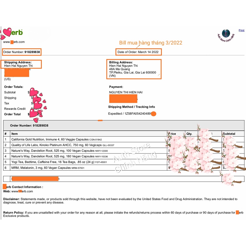 Tăng cường miễn dịch 4 thành phần  60 viên Immune 4 California Gold Nutrition