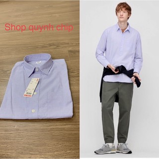 Uniqlo sơmi auth dáng chui đầu dài tay [ Uniqlo chính hãng Nhật ]