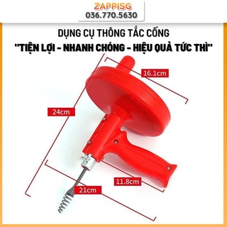 Dụng Cụ Thông Cống Dây Dài 5m - Dây Thông Tắc Bồn Cầu Thế Hệ Mới - Dễ Sử dụng - Hiệu Quả Tức Thì