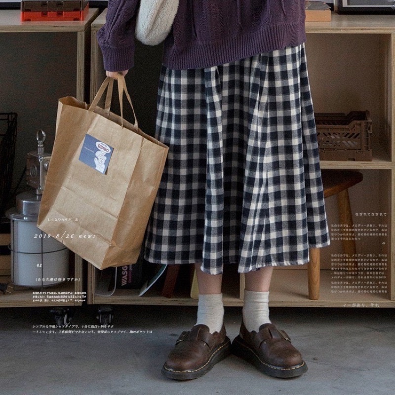 Chân váy caro Freesize