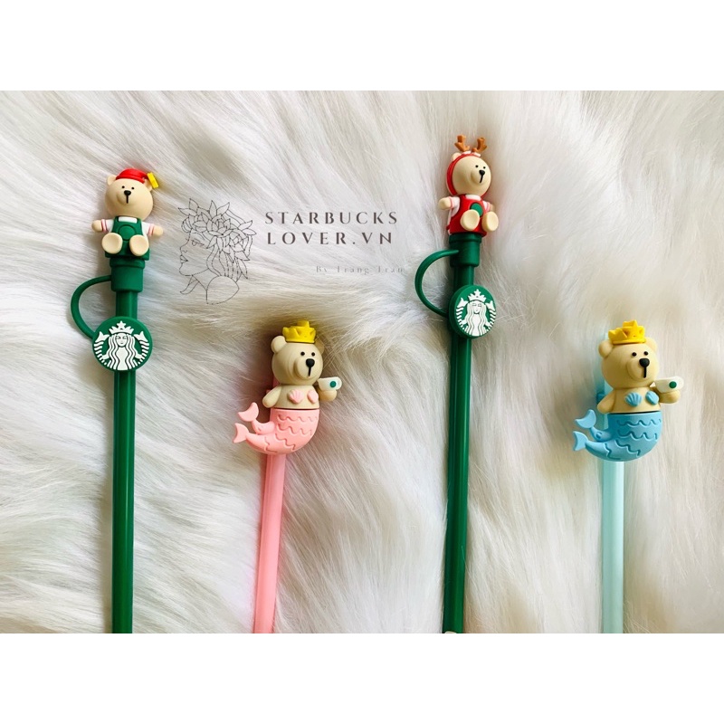 SET ỐNG HÚT KÈM TOPPER HÌNH GẤU