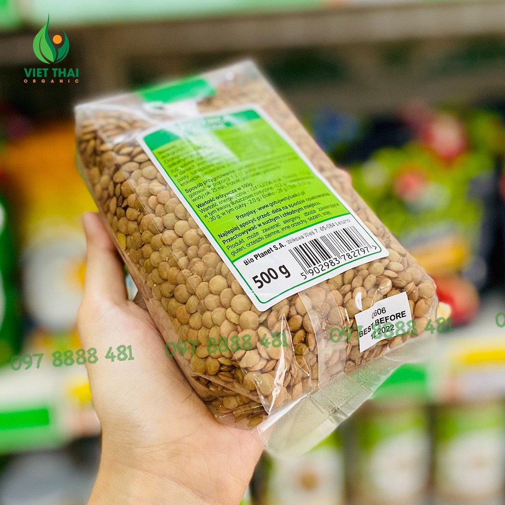 Đậu Lăng Xanh Hữu Cơ Bio Planet CHUẨN Hữu Cơ (gói 500g) - Hạt Đậu Organic 100% Tốt Cho Sức Khỏe