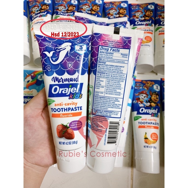 Kem đánh răng cho bé Orajel từ 2-10 tuổi Orajel Kids Fluoride Toothpaste - 119g