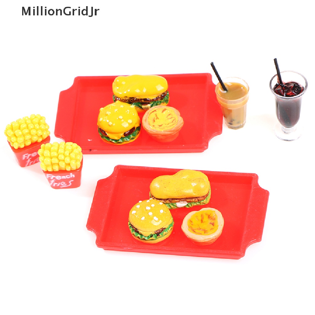 1 Bộ Bánh Hamburger Mini Dễ Thương Cho Nhà Búp Bê