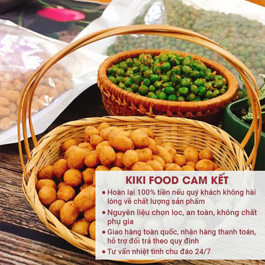 Đậu phộng da cá tỏi ớt 500G KIKIFOOD vừa ngon vừa rẻ, đồ ăn vặt Việt Nam an toàn vệ sinh thực phẩm