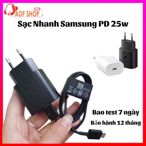 Bộ Sạc Nhanh Samsung PD 25w Note10, Note 10 Plus, Samsung S10 5G, A90, A80, A70 - Chính Hãng
