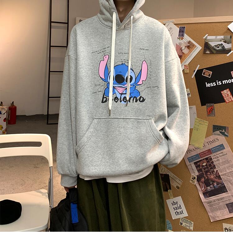 Áo Hoodie Dáng Rộng In Họa Tiết Hoạt Hình Thời Trang Cho Cặp Đôi | BigBuy360 - bigbuy360.vn