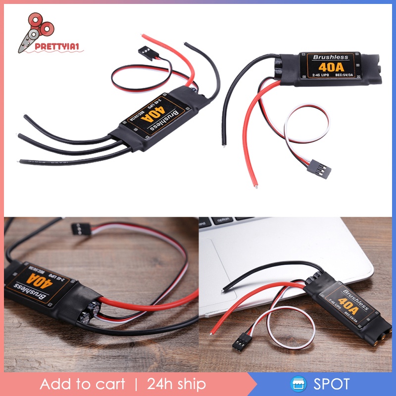 Động Cơ Không Chổi Than ESC 40A Prettyia1 Chuyên Dụng Cho Máy Bay Điều Khiển Từ Xa