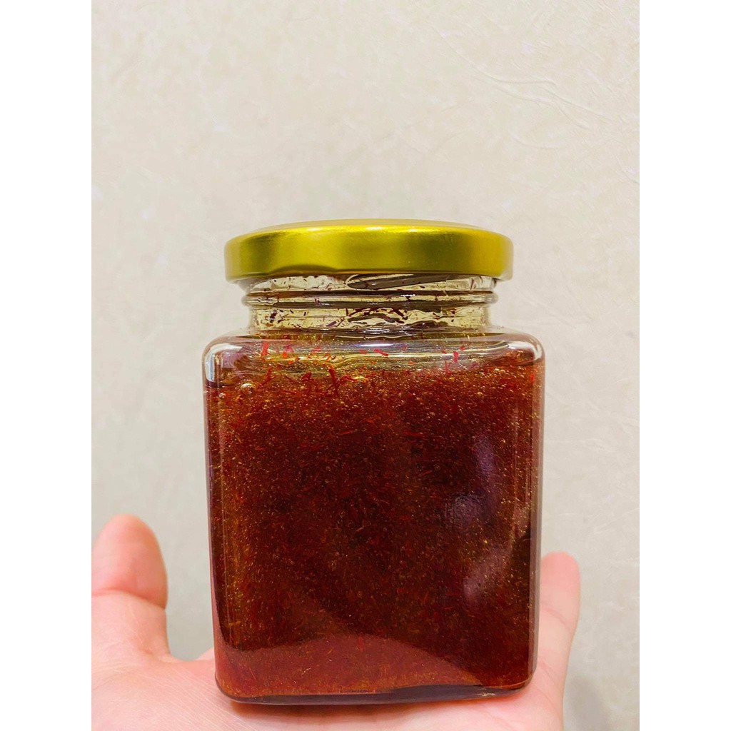 Saffron ngâm mật ong- 2gr/300ml – Saffron Bahraman Tây Á - nhập khẩu chính hãng độc quyền từ Iran