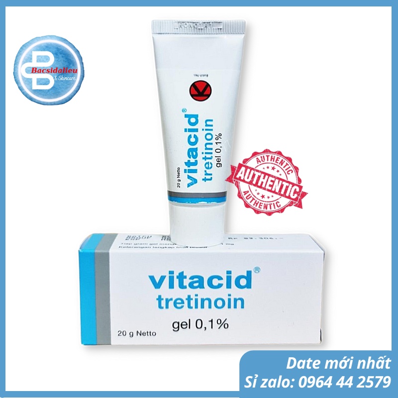 Tretinoin Vitacid Gel 0.025% - 0.05% - 0.1% - kem hỗ trợ giảm mụn, chống lão hóa
