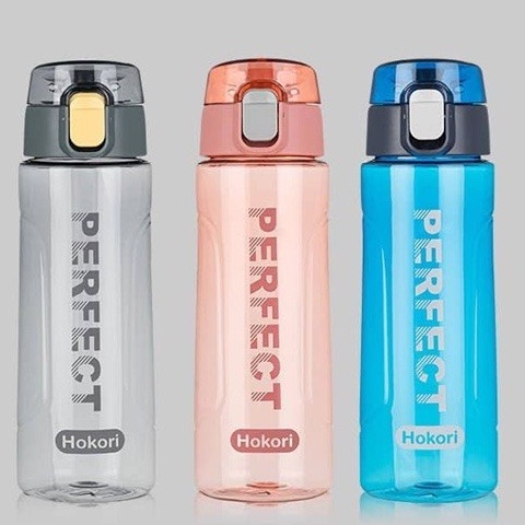 Bình nước thể thao 700ml Hokori Perfect thời thượng cao cấp nắp bật chống tràn có dây xách tiện dụng