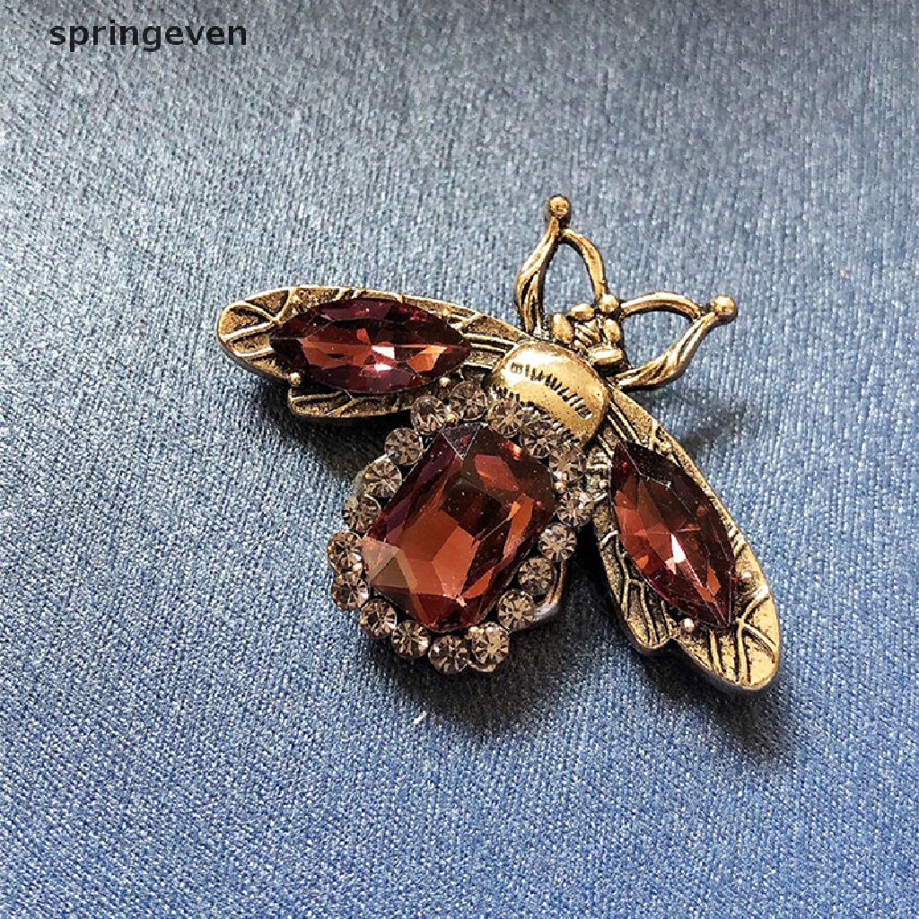 Trâm Cài Áo Hình Con Ong Đính Pha Lê Phong Cách Vintage