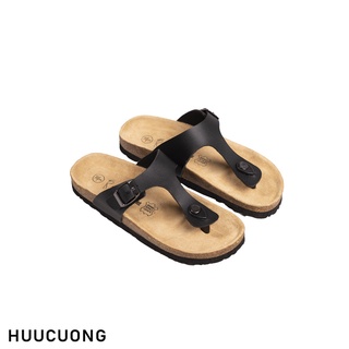 [Bảo hành] Dép sandal nam nữ đế trấu kẹp ngón đen
