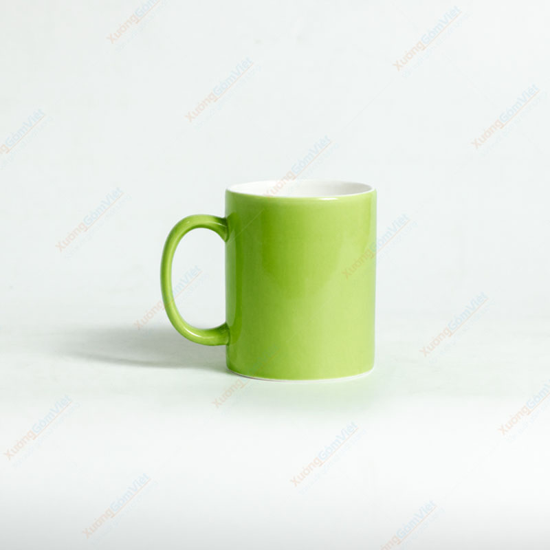 LY SỨ UỐNG NƯỚC QUAI C, DÁNG TRỤ ĐỨNG, ĐỦ MÀU DUNG TÍCH 330ML-XƯỞNG GỐM VIỆT