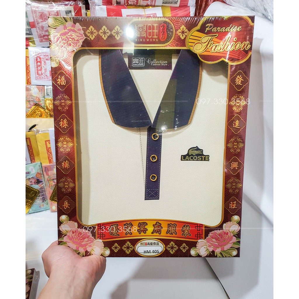 Áo phông nam có cổ, quần áo giấy vàng mã đóng hộp loại đẹp có sẵn nhiều mẫu - VM26 [Shop Vàng Mã Cao Cấp]